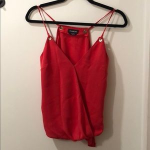 Bebe hot pink Spagetti tank top gold grommets